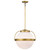 Satco | 60-7785 | Lakeshore Large Pendant Natural Brass Finish/White Opal Glass