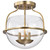 Satco | 60-7821 | Amado 3 Light Semi Flush Vintage Brass Clear Glass