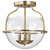 Satco | 60-7821 | Amado 3 Light Semi Flush Vintage Brass Clear Glass