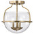 Satco | 60-7821 | Amado 3 Light Semi Flush Vintage Brass Clear Glass