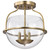 Satco | 60-7821 | Amado 3 Light Semi Flush Vintage Brass Clear Glass