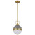 Satco | 60-7875 | Everton 1 Light Pendant 10" Matte Gray/Brass Etched Opal