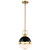 Satco | 60-7876 | Everton 1 Light Pendant 10" Matte Black/Brass Etched Opal