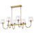 Satco | 60-7887 | Brookside 6 Light Island Pendant Vintage Brass Finish Clear Glass