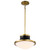 Satco | 60-7907 | Lafayette 1 Light Pendant 14" Matte Black/Natural Brass White Opal Glass
