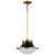 Satco | 60-7907 | Lafayette 1 Light Pendant 14" Matte Black/Natural Brass White Opal Glass
