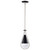 Satco | 60-7912 | Admiral 1 Light Pendant 6" Matte Black/Brushed Nickel White Opal Glass