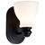 Satco | 60-8021 | Russel 1 Light Vanity Matte Black Satin White Glass