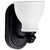 Satco | 60-8021 | Russel 1 Light Vanity Matte Black Satin White Glass
