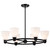 Satco | 60-8027 | Russel 6 Light Chandelier Matte Black Satin White Glass