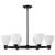 Satco | 60-8027 | Russel 6 Light Chandelier Matte Black Satin White Glass