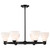 Satco | 60-8027 | Russel 6 Light Chandelier Matte Black Satin White Glass