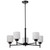 Satco | 60-8038 | Warren 28" 5 Light Chandelier Gun Metal Satin White Glass