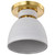 Satco | 60-8001 | Collins 8" Flush Mount Ceramic Gold Accents