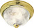 Satco | SF76-026 | 3 Light 15" Flush with Clear Ribbed Swirl Glass Polished Brass Finish