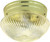 Satco | SF76-252 | 2 Light 10" Flush with Clear Ribbed Glass Polished Brass Finish