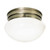 Satco | SF77-921 | 1 Light 8" Flush with White Glass Antique Brass Finish