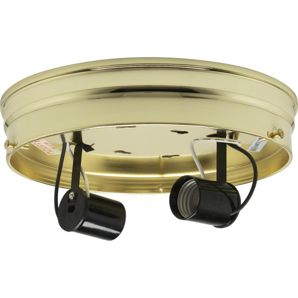 Satco | 8" WIRED 2 LIGHT PAN BRASS FIN | 90-876