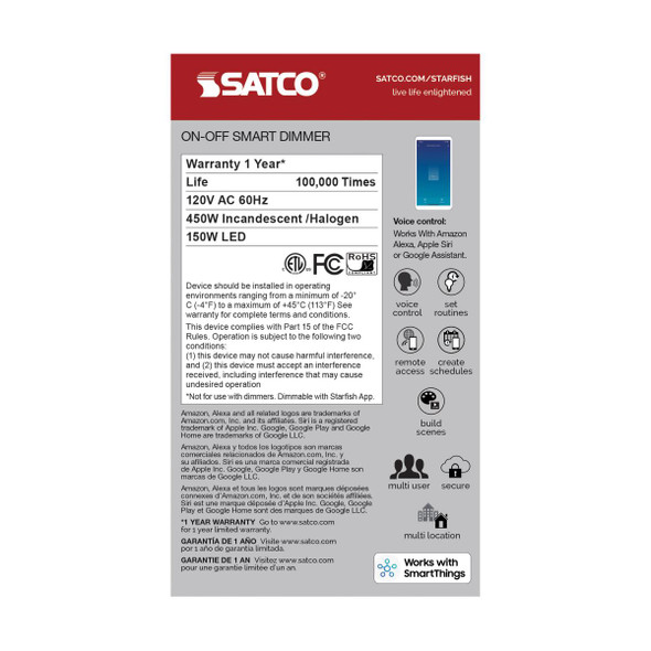 Satco | SF/DIM/WALL/WHITE | S11268