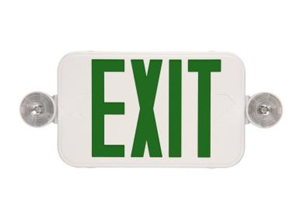 Maxlite | Thin Exit Emergency Combo; Green Letters; White; Battery Backup | EXTC-GW