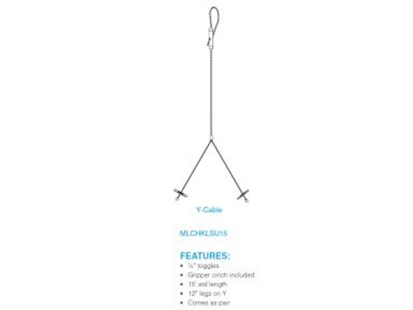 Maxlite | Cable Kit 15' Loop X Barrel Nut 12" Y 1 Pair | MLCHKLSULB15