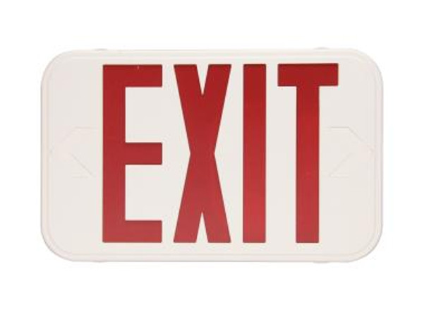 Maxlite | Thin Exit; Thermoplastic; Red Letters; White; Battery Backup | EXT-RW