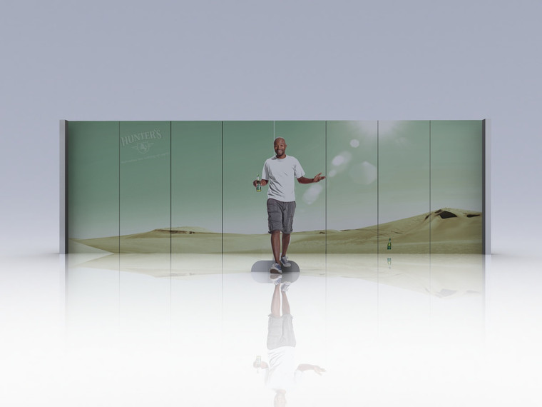 Product Launch brandable backdrop
8032mm (w) x 1100mm (d) x 2400mm (h)