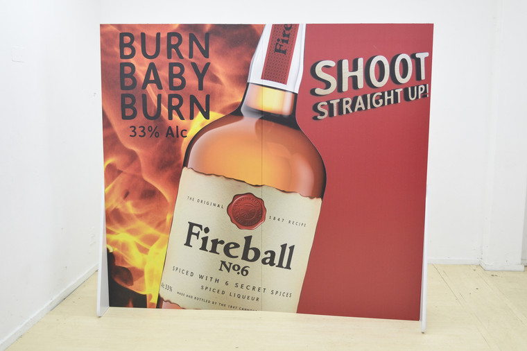 2metre wide branded wall
2000mm (w) x 510mm (d) x 1800mm (h)
