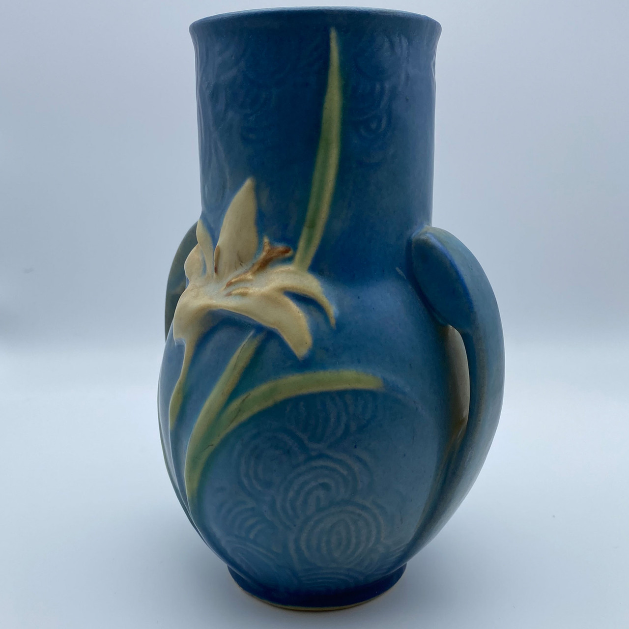 Roseville Zephyr Lily Bermuda blue Vase #130-6