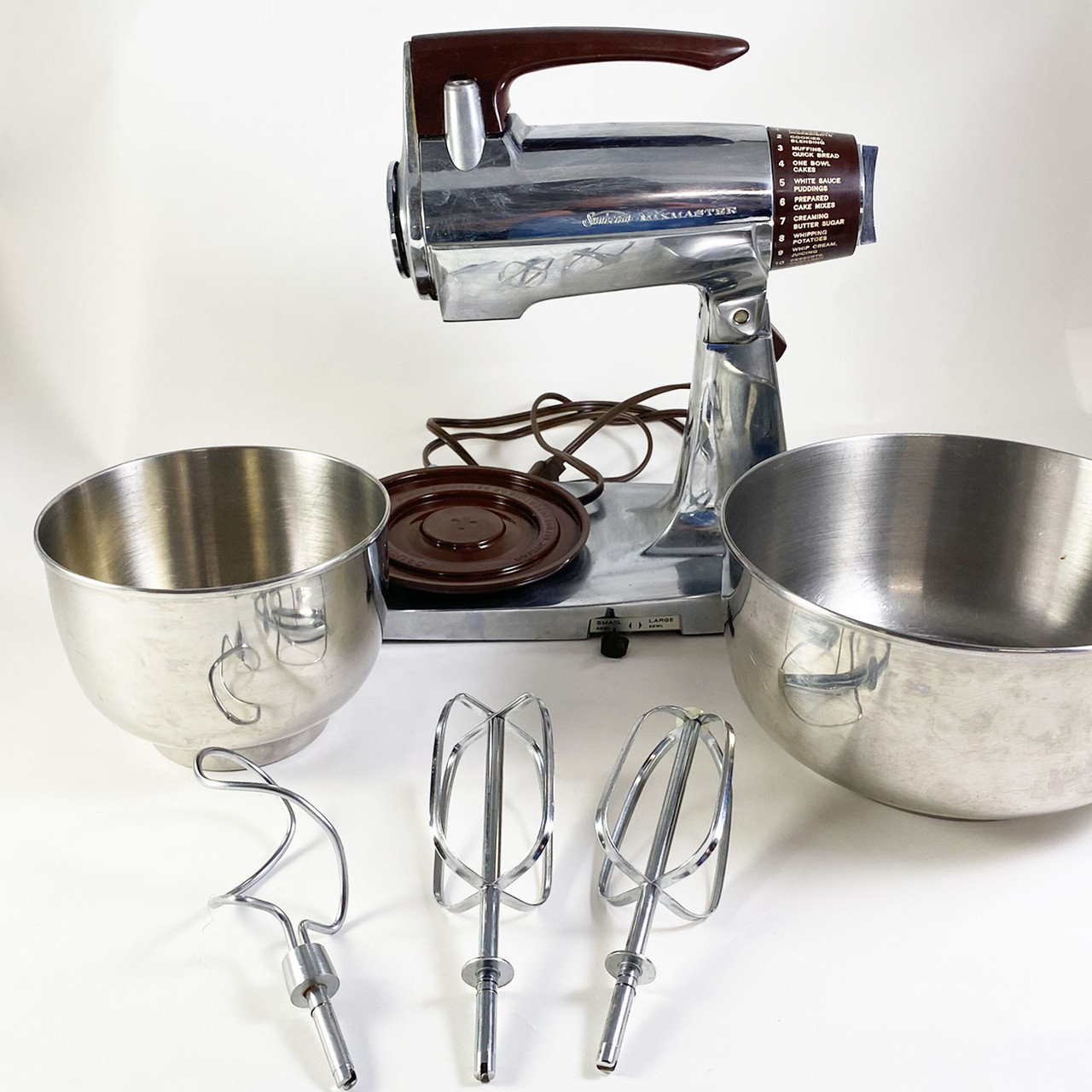 Vintage Chrome Stainless Sunbeam Mixmaster, 12 Speed 