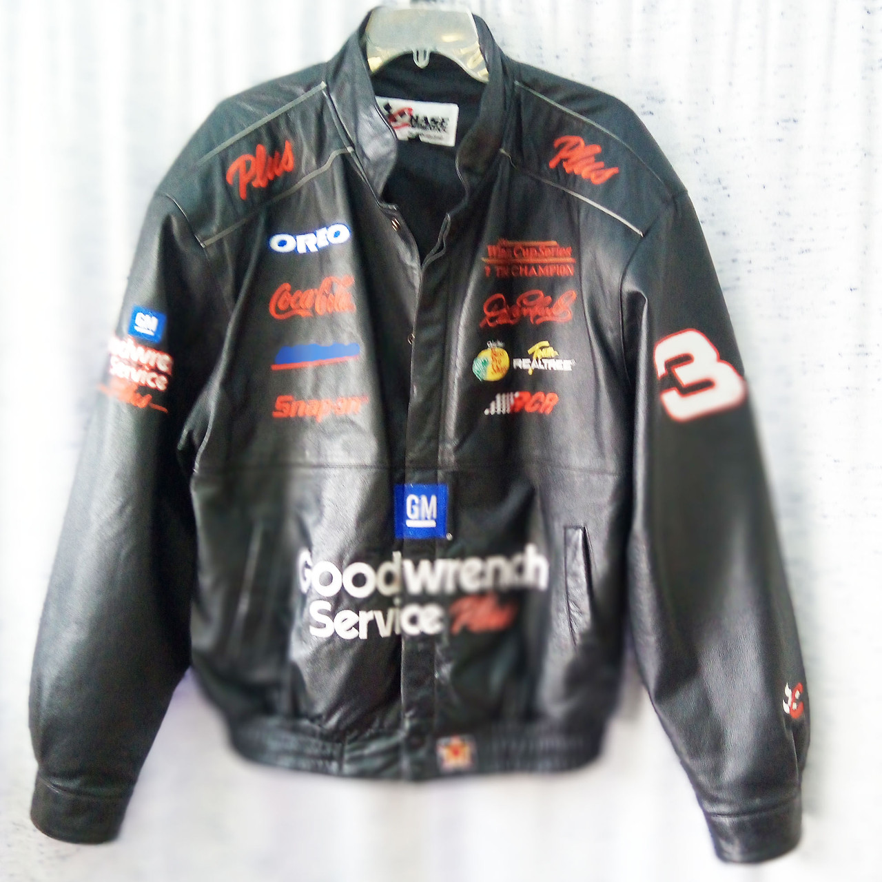 Chase Authentics NASCAR 3 Dale Earnhardt SR Black Leather size L