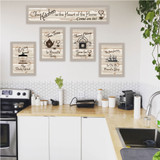 "Kitchen Collection II" in sand-color frames shown in a lifestyle setting