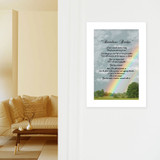 "Rainbow Bridge" in a white frame shown in a lifestyle setting