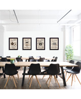 "Friendship Collection" in black frames with sanded edges in a lifestyle setting "Friendship Collection" in black frames with sanded edges in a lifestyle setting