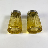 Federal Amber Cabbage Rose Sharon-Salt & Pepper Set