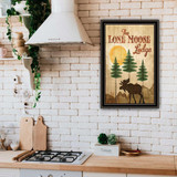 Lone Moose: A Framed Print in a kitchen setting