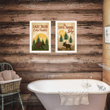 Bear and Moose Lodge art framed prints in a lifestyle setting