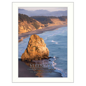 Strength in a white frame with sanded edges Strength in a white frame with sanded edges