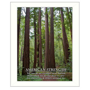 American Strength in a white frame with sanded edges American Strength in a white frame with sanded edges