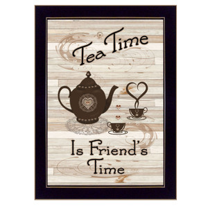 "Tea Time" in a black frame with sanded edges