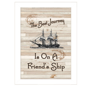 "Friendship Journey" in a white frame with sanded edges "Friendship Journey" in a white frame with sanded edges