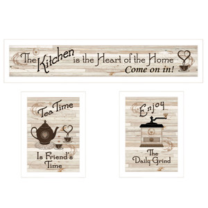 "Kitchen Collection III" in white frames with sanded edges "Kitchen Collection III" in white frames with sanded edges