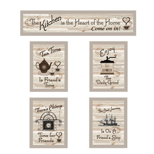 "Kitchen Collection II" in sand-color frames "Kitchen Collection II" in sand-color frames