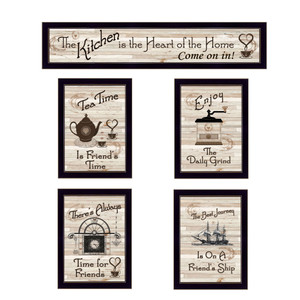 "Kitchen Collection II" in black frames with sanded edges "Kitchen Collection II" in black frames with sanded edges