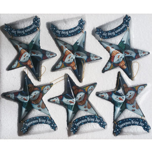 "Snowmen Bring Joy"-Box of 6 stars "Snowmen Bring Joy"-Box of 6 stars