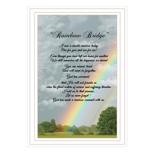 "Rainbow Bridge" in a white grooved frame "Rainbow Bridge" in a white grooved frame