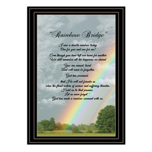 "Rainbow Bridge" in a black grooved frame "Rainbow Bridge" in a black grooved frame