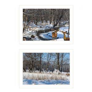 "Great Outdoors-Nature, Winter, Forest" in a white frames with sanded edges, "Great Outdoors-Nature, Winter, Forest" in a white frames with sanded edges,