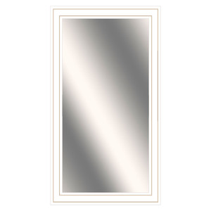 11x20 mirror in a white grooved frame
