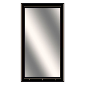 11x20 mirror in a black grooved frame with hooks 11x20 mirror in a black grooved frame with hooks